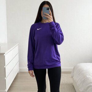 Athletic Thermal Crewneck Nike Dri Fit M Purple Long Sleeve Sweatshirt Running
